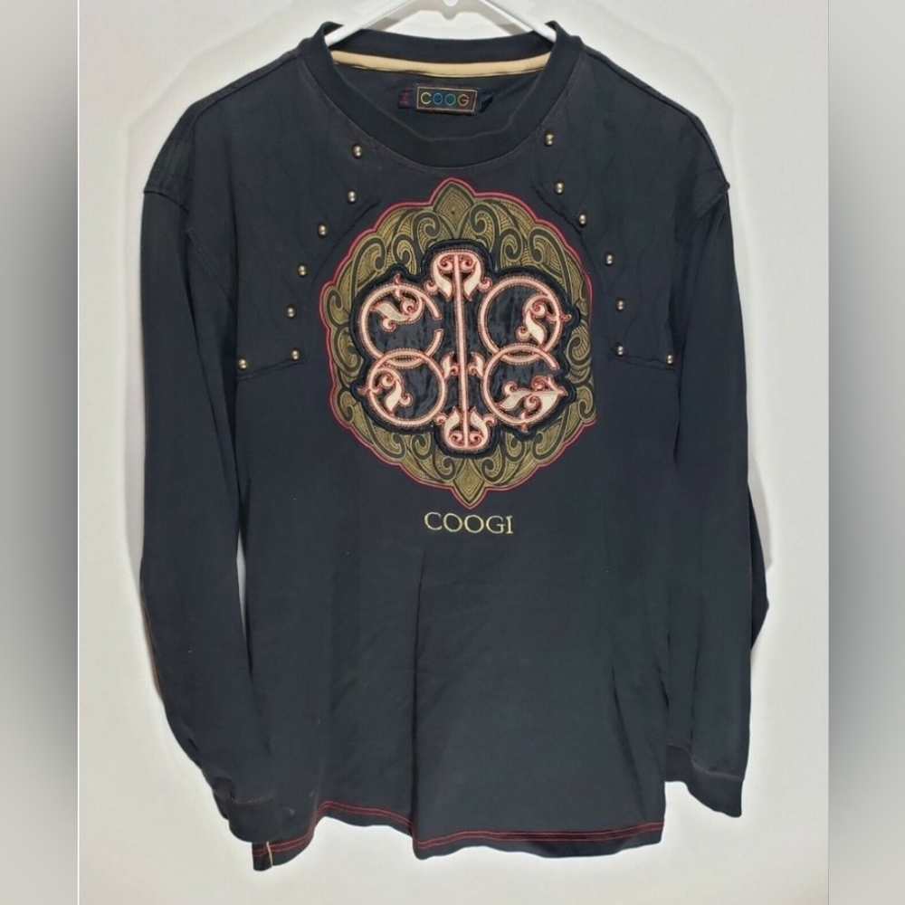 Coogi unisex sweatshirt multicolor long sleeves studs size XXL